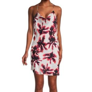 AREA STARS Palm Print Mini Slip Dress NWT Size M Viscose